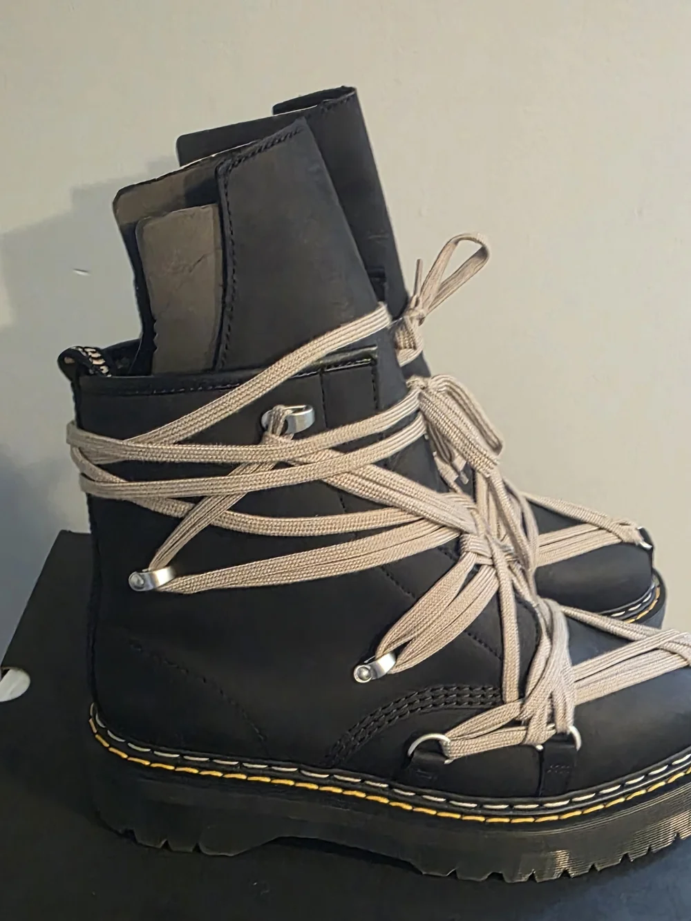 RICK OWENS+DR MARTENS 1460 MEGALACE QUAD RO